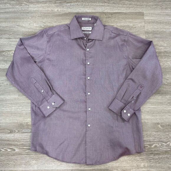Guy Laroche Men's Long Sleeve Shirt Non Iron Light Purple 17 1/2 34/35 - Picture 1 of 10